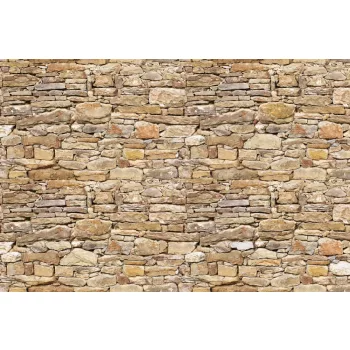 Vlies Fotótapéta - Stone wall rustic texture - 375x250 cm
