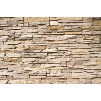 Vlies Fotótapéta - stacked stone wall - 375x250 cm