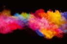 Vlies Fotótapéta - Explosion of colored powder - 375x250 cm