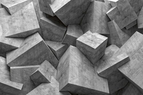 Vlies Fotótapéta - concrete 3D cube - 375x250 cm