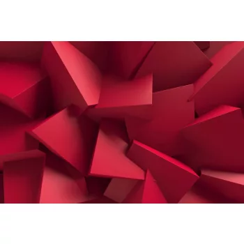   Vlies Fotótapéta - Red chaotic cubes structure - 375x250 cm