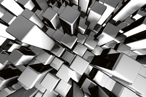 Vlies Fotótapéta - Abstract dynamic metal block - 375x250 cm