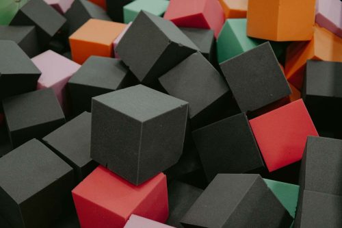 Vlies Fotótapéta - soft square cubes texture - 375x250 cm