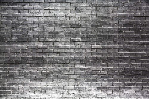 Vlies Fotótapéta - Grunge gray brick wall - 375x250 cm