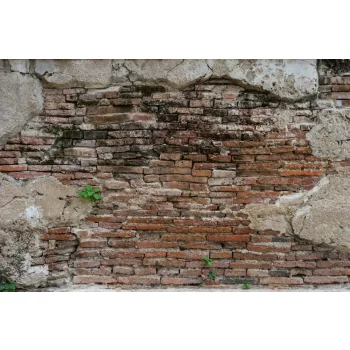   Vlies Fotótapéta - cracked concrete vintage brick wall - 375x250 cm