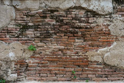 Vlies Fotótapéta - cracked concrete vintage brick wall - 375x250 cm