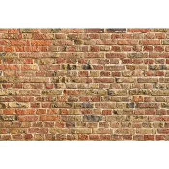   Vlies Fotótapéta - brick wall from many red bricks - 375x250 cm