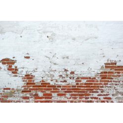   Vlies Fotótapéta -  Red Brick Wall With Sprinkled White Plaster  - 375x250 cm