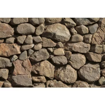 Vlies Fotótapéta - Stacked Stone Wall - 375x250 cm