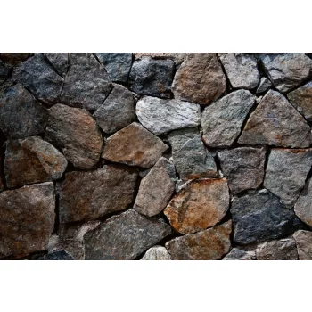 Vlies Fotótapéta - Stone Wall Dark - 375x250 cm