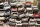 Vlies Fotótapéta - Dump cars wall - 375x250 cm