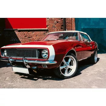 Vlies Fotótapéta - Hot red muscle car - 375x250 cm