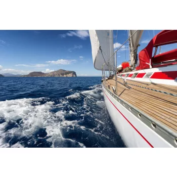 Vlies Fotótapéta - Boat in the sea - 375x250 cm