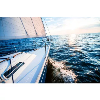 Vlies Fotótapéta - Sailing at sunset - 375x250 cm