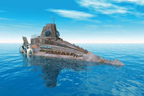 Vlies Fotótapéta - Fantasy submarine - 375x250 cm