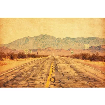 Vlies Fotótapéta - Route 66 at Mojave desert - 375x250 cm