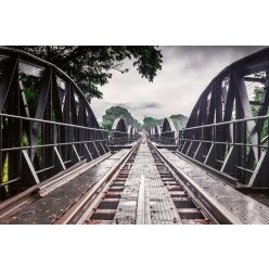 Vlies Fotótapéta - Metal bridge river Kwai - 375x250 cm