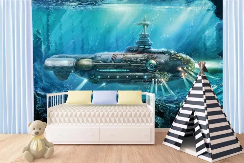 Vlies Fotótapéta - Fantastic submarine - 375x250 cm