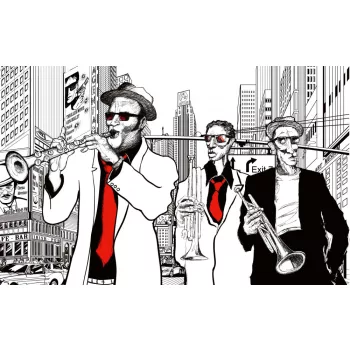 JAZZ BAND fotótapéta, poszter, vlies alapanyag, 375x250 cm