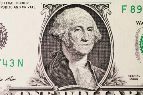 Vlies Fotótapéta - Washington Portrait on Dollar - 375x250 cm