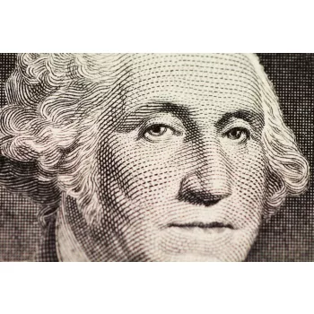   Vlies Fotótapéta - Washington Portrait on Dollar Detail - 375x250 cm