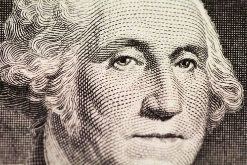 Vlies Fotótapéta - Washington Portrait on Dollar Detail - 375x250 cm