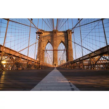 Vlies Fotótapéta - Brooklyn Bridge at Sunrise - 375x250 cm