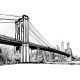 Vlies Fotótapéta - Brooklyn Bridge Illustration - 375x250 cm