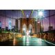 Vlies Fotótapéta - Empty Brooklyn Bridge at Night - 375x250 cm
