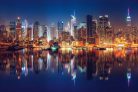 Vlies Fotótapéta - New York Panorama at Night - 375x250 cm