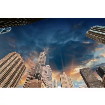   Vlies Fotótapéta - View of Manhattan Skyscrapers - 375x250 cm