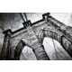 Vlies Fotótapéta - Brooklyn Bridge in Black and White - 375x250 cm