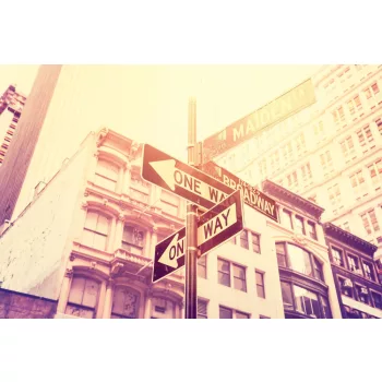   Vlies Fotótapéta - Broadway Vintage Street Signs - 375x250 cm