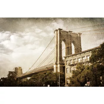   Vlies Fotótapéta - Vintage Style Brooklyn Bridge - 375x250 cm
