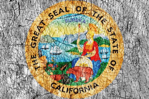 Vlies Fotótapéta - California Seal Flag - 375x250 cm