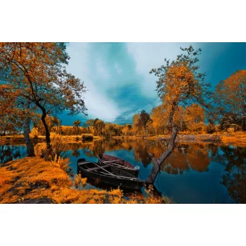   RIVER IN AUTUMN fotótapéta, poszter, vlies alapanyag, 375x250 cm