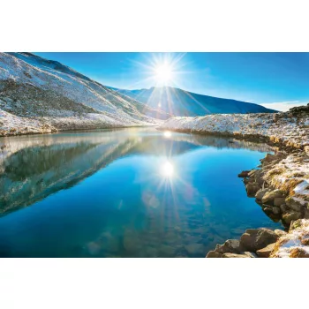Vlies Fotótapéta - Blue lake in the mountains - 375x250 cm