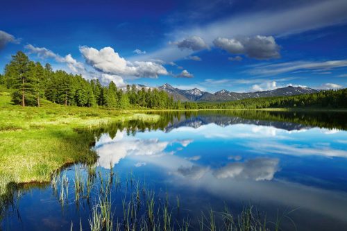 Vlies Fotótapéta - Altai mountains lake - 375x250 cm