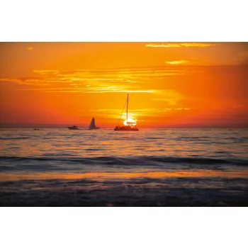 Vlies Fotótapéta - Sunset at the sea - 375x250 cm