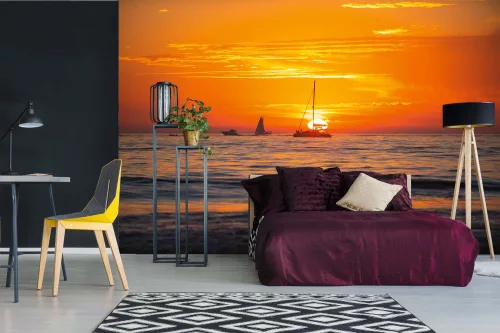 Vlies Fotótapéta - Sunset at the sea - 375x250 cm