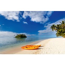 Vlies Fotótapéta - Two Kayaks at the Beach - 375x250 cm