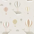 Szürkésbézs bálnás és hőlégballonos gyerektapéta - Ugepa Sweet Dreams N06207