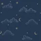 Sötétkék éjszakai égbolt arany csillagokkal gyerektapéta - Ugepa Sweet Dreams N07311