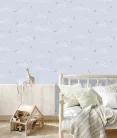 Pasztellkék felhők és arany csillagok gyerektapéta - Ugepa Sweet Dreams N07321