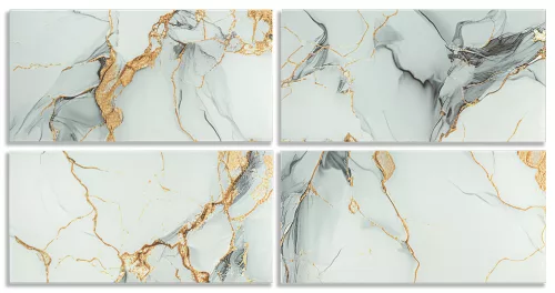 Öntapadós PVC csempepanel, 4db-os csomag, világos-sárgásbarna márvány, 30 x 60 cm