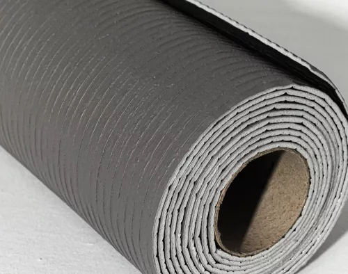 Öntapadós PVC tapéta, 280 x 60 cm, Sötétszürke lineáris barázdák