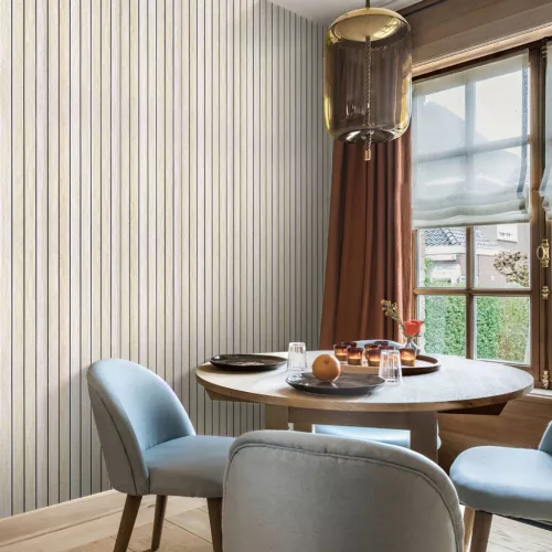 Öntapadós PVC panel, 280 x 60 cm, Világos barna lambéria minta