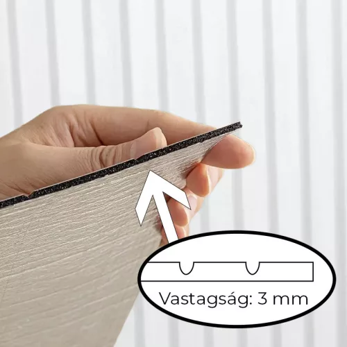 Kosz nélkül felújítani - Öntapadós PVC panel, Világos szürke lambéria minta