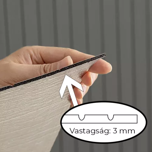 Azonnali megújulás - Öntapadós PVC panel, Sötét szürke lambéria minta