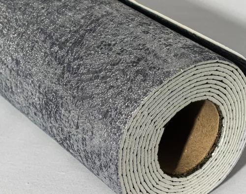 Öntapadós PVC tapéta, 280 x 60 cm, Glamour - Ezüstös örvény mintás